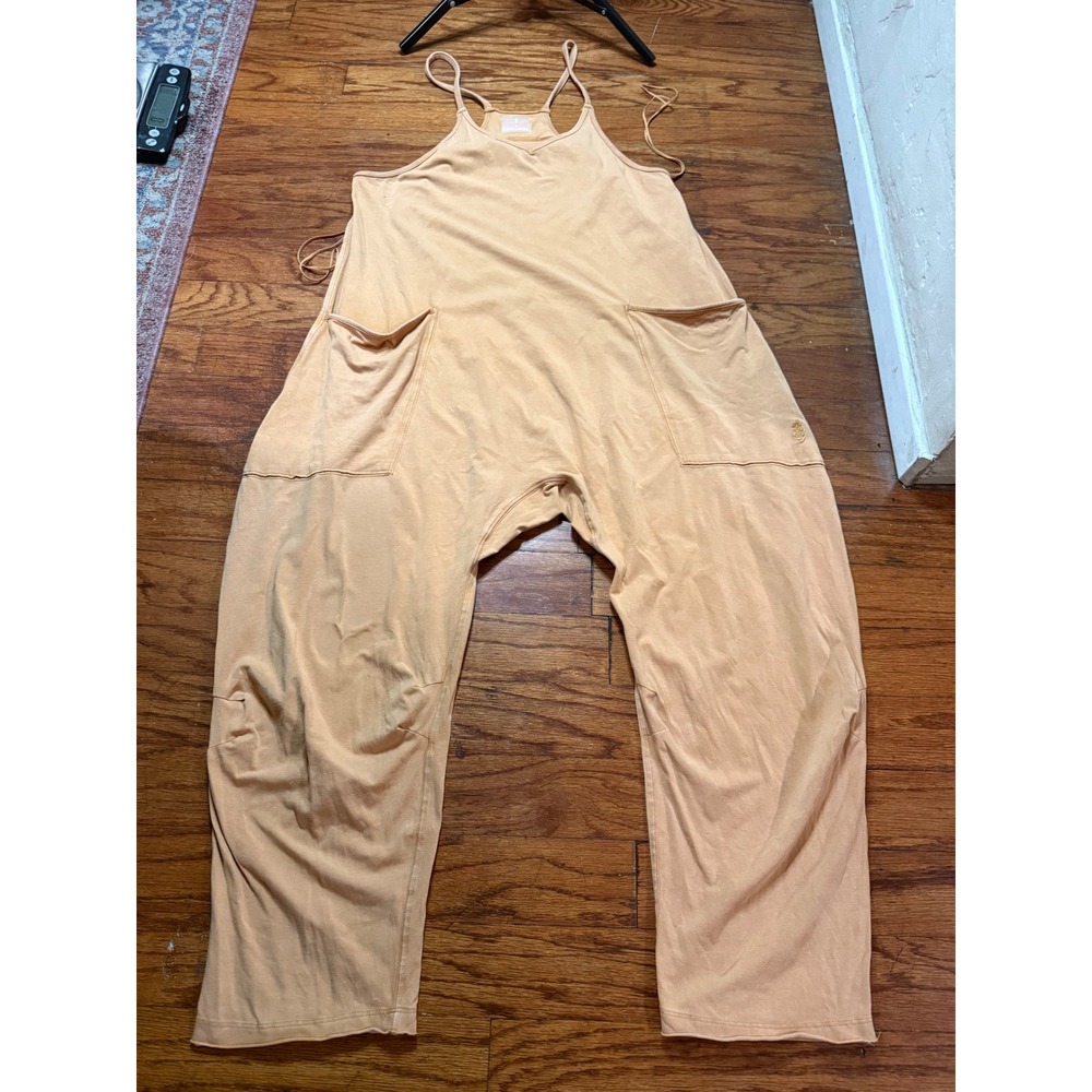 Free People FP Movement Hot Shot Onesie Jumpsuit Peach Apricot Small l